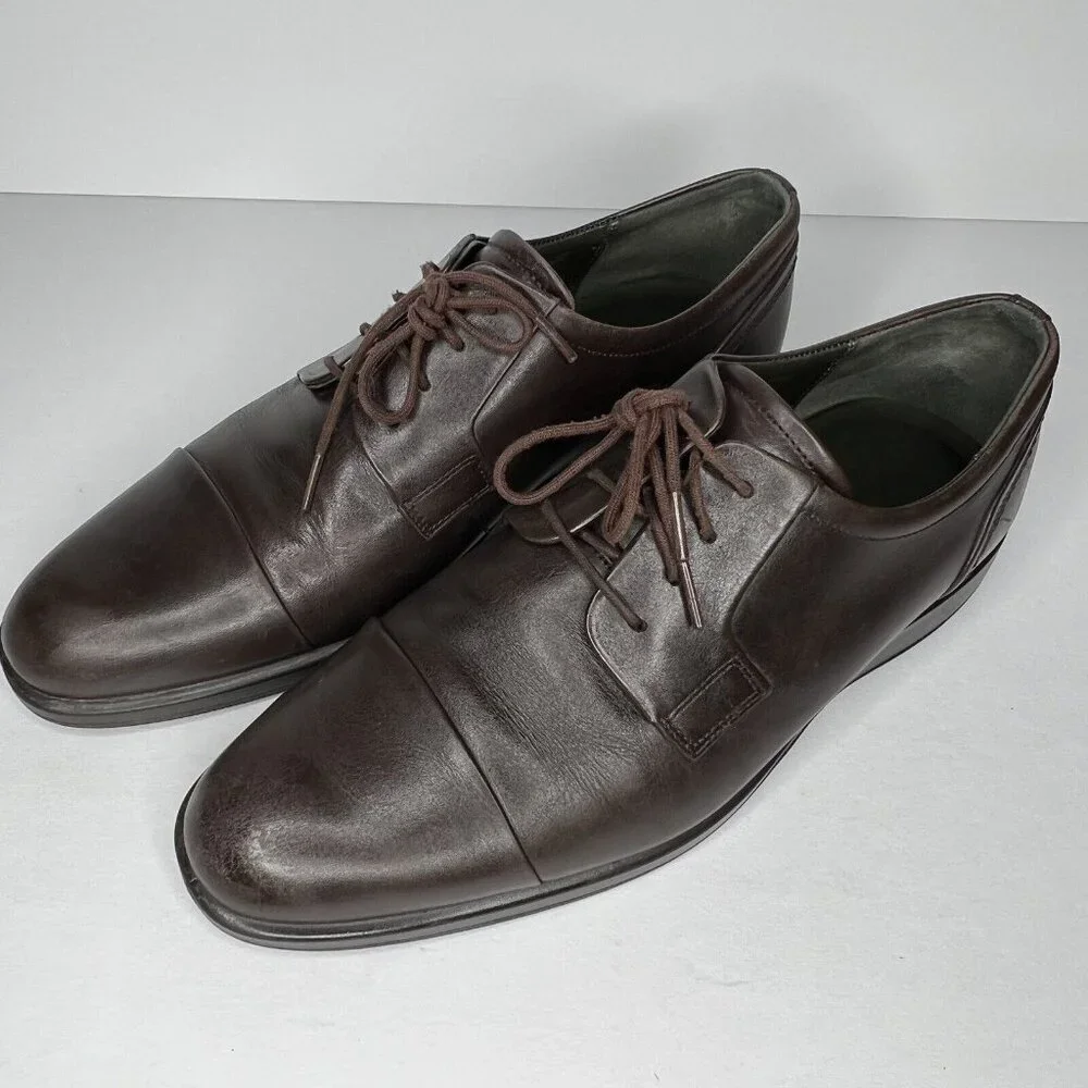 Ecco Mens Brown Leather Dress Oxford Lace-Up Comfort Shoes Mens Size 11.5